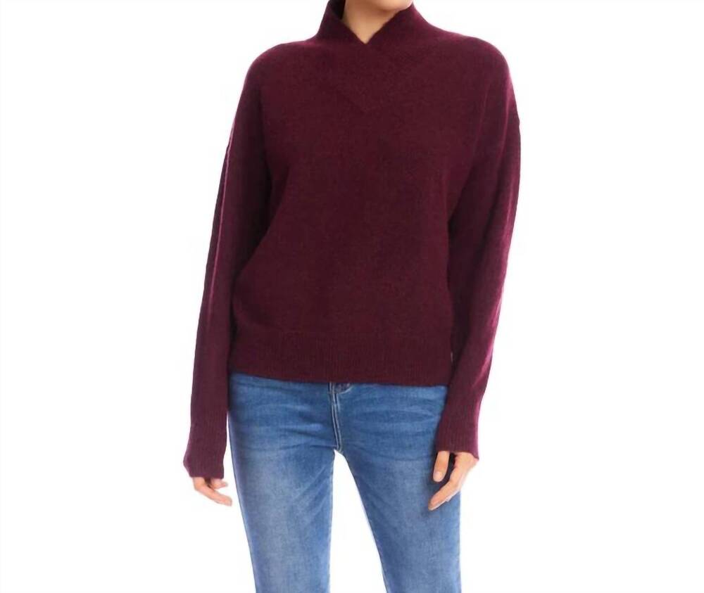 NEW KAREN KANE saphira shawl collar sweater in wine